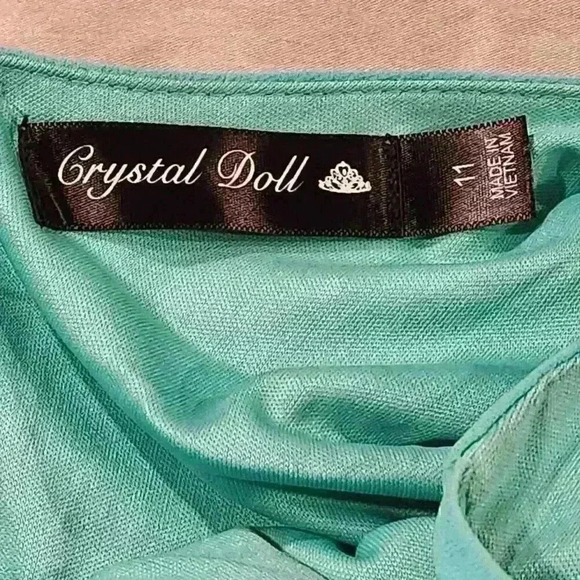 NWT Crystal Doll Juniors Embellished Fit & Flare Party Dress, Seafoam, Sz 11 $69 - Picture 7 of 10